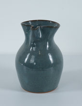 Load image into Gallery viewer, Jugtown Pottery Pitcher – Handcrafted Stoneware Blue Glaze, Signed &amp; Dated 1995
