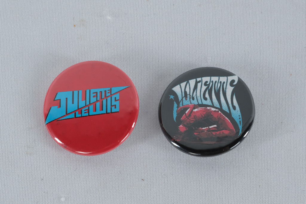 Set of 2 Juliette Lewis & The Licks Band Buttons – Vintage Rock Music Pinback Badges