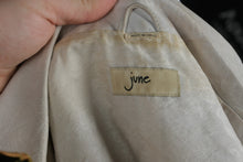 Load image into Gallery viewer, June Cream Leather Blazer Jacket Silk Lined Size Medium
