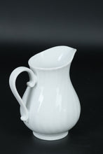 Load image into Gallery viewer, Kaiser W Germany White Porcelain Creamer – Ribbed Body with Scroll Handle
