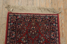 Load image into Gallery viewer, Karastan Red Sarouk Rug 2x4 Wool Oriental USA Floral Fringe
