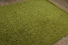 Load image into Gallery viewer, Retro Karastan Green Area Rug 6x9 Floral Pattern Fringe Wool Mid Century
