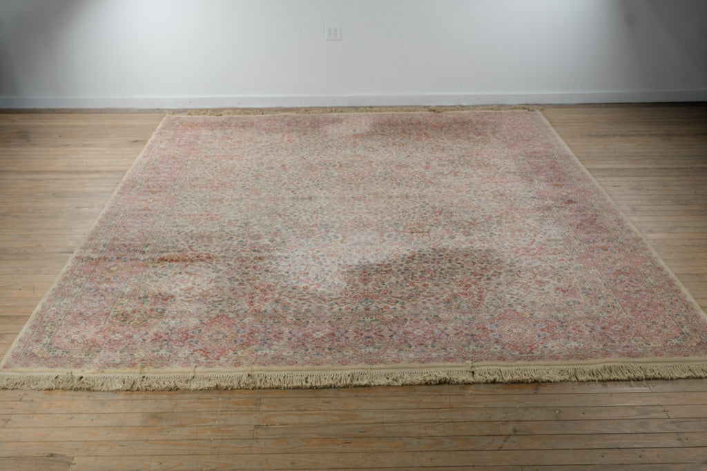Karastan-Style Rose Medallion Wool Rug – 10′ × 12′