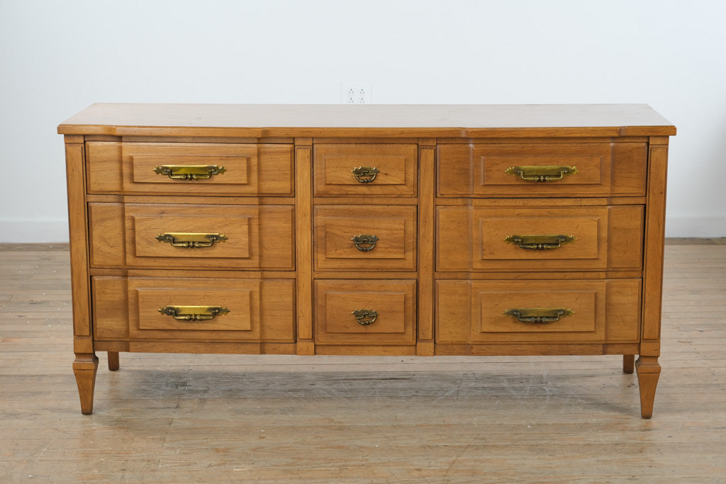 Mid-Century Milano Collection by Kent Coffey – 9-Drawer Dresser with Mirror