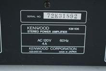Load image into Gallery viewer, Kenwood KM-106 Stereo Power Amplifier Made in Japan – Powers On
