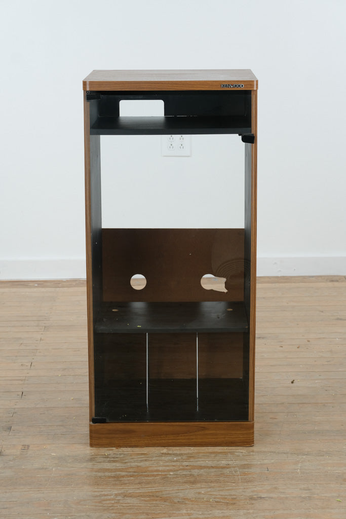 Kenwood Vintage Stereo / Media Cabinet with Smoked Glass Door