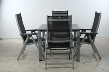 Load image into Gallery viewer, Kettler Basic Plus 5 Piece Aluminum Patio Dining Set 4 Reclining Chairs Table

