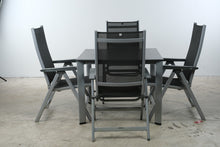 Load image into Gallery viewer, Kettler Basic Plus 5 Piece Aluminum Patio Dining Set 4 Reclining Chairs Table
