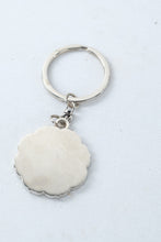 Load image into Gallery viewer, Blue White Asian Motif Enamel Medallion Keychain 2x4
