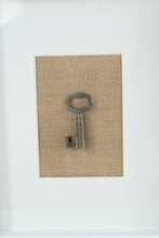 Load image into Gallery viewer, Skeleton Key Wall Art Set of 3 Burlap Shadow Box Frames
