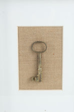Load image into Gallery viewer, Skeleton Key Wall Art Set of 3 Burlap Shadow Box Frames
