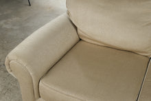 Load image into Gallery viewer, Golden Wheat Upholstered Loveseat by KFI with Rolled Arms &amp; Accent Pillows
