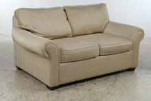 Load image into Gallery viewer, Golden Wheat Upholstered Loveseat by KFI with Rolled Arms &amp; Accent Pillows
