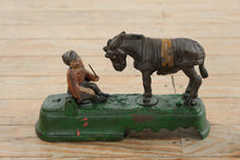 Load image into Gallery viewer, 1.) J E Stevens I Always Did Spise a Mule Cast Iron Mechanical Bank Bowen 1879
