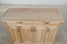 Load image into Gallery viewer, Rolling Butcher Block Kitchen Island with Drop Leaf and Storage
