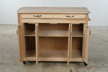 Load image into Gallery viewer, Rolling Butcher Block Kitchen Island with Drop Leaf and Storage
