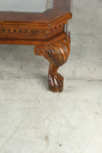 Load image into Gallery viewer, Klaussner Traditional Glass Top Coffee Table with Carved Claw Feet
