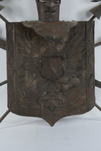 Load image into Gallery viewer, Vintage Medieval Knight Armor Weapons Metal Wall Sculpture 46 x 44
