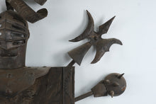 Load image into Gallery viewer, Vintage Medieval Knight Armor Weapons Metal Wall Sculpture 46 x 44
