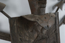 Load image into Gallery viewer, Vintage Medieval Knight Armor Weapons Metal Wall Sculpture 46 x 44
