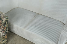 Load image into Gallery viewer, Vintage Lloyd Loom Wicker Patio Furniture Set with Tropical Upholstery and Glass Tables
