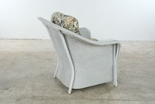 Load image into Gallery viewer, Vintage Lloyd Loom Wicker Patio Furniture Set with Tropical Upholstery and Glass Tables
