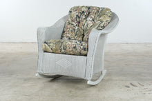 Load image into Gallery viewer, Vintage Lloyd Loom Wicker Patio Furniture Set with Tropical Upholstery and Glass Tables
