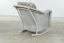 Load image into Gallery viewer, Vintage Lloyd Loom Wicker Patio Furniture Set with Tropical Upholstery and Glass Tables
