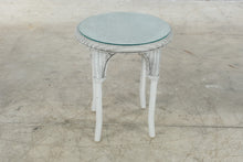 Load image into Gallery viewer, Vintage Lloyd Loom Wicker Patio Furniture Set with Tropical Upholstery and Glass Tables
