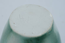 Load image into Gallery viewer, LW Signed Green Turquoise Drip Glaze Art Pottery Vase 9 5 Inch
