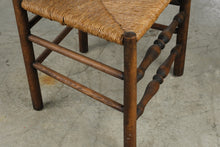 Load image into Gallery viewer, Vintage Ladder Back Rush Seat Dining Chair Solid Wood Farmhouse
