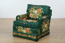 Load image into Gallery viewer, Green Chinoiserie Upholstered Lounge Chair by Laine of Hickory
