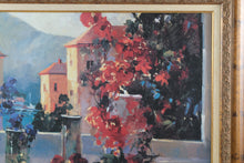 Load image into Gallery viewer, Lake Como View Large Framed Textured Canvas Art Print Italian Villa 48 Inch
