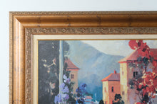 Load image into Gallery viewer, Lake Como View Large Framed Textured Canvas Art Print Italian Villa 48 Inch
