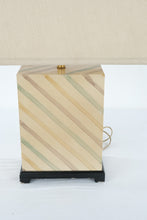 Load image into Gallery viewer, Sarreid Ltd 1988 Art Deco Revival Striped Ceramic Table Lamp 17 Inch
