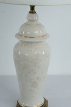 Load image into Gallery viewer, Pair of Tall Ivory Floral Table Lamps with Ornate Bases 32 Inch Classic Style
