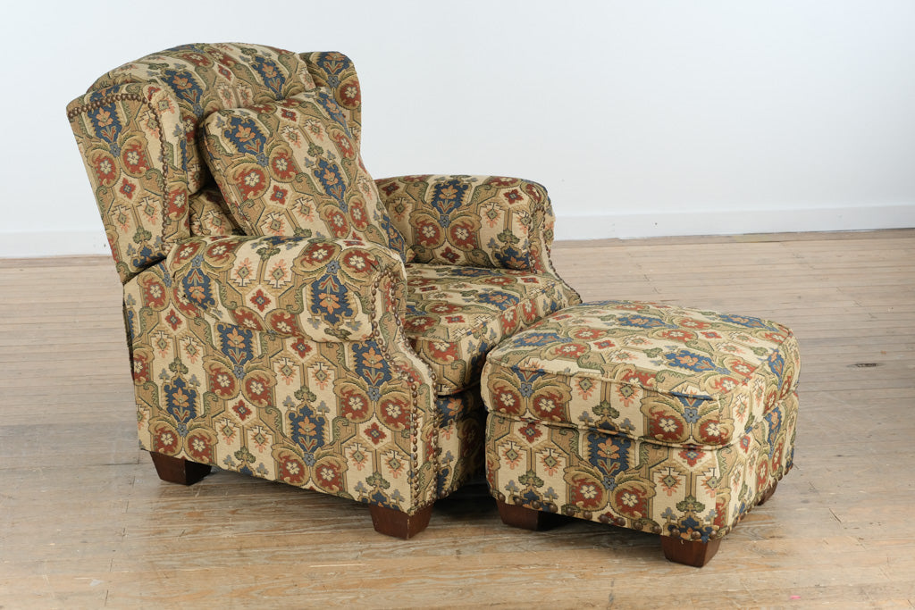 Lane Tapestry Reclining Arm Chair with Ottoman
