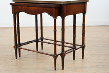 Load image into Gallery viewer, Burled Wood Nesting Tables Pair with Inlay Top and Traditional Base
