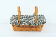 Load image into Gallery viewer, Longaberger 1996 Holiday Hostess Basket – Yuletide Treasures Collection, with Liner &amp; Protector
