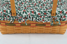 Load image into Gallery viewer, Longaberger 1996 Holiday Hostess Basket – Yuletide Treasures Collection, with Liner &amp; Protector
