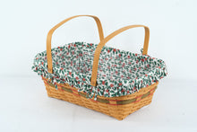 Load image into Gallery viewer, Longaberger 1996 Holiday Hostess Basket – Yuletide Treasures Collection, with Liner &amp; Protector
