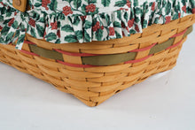 Load image into Gallery viewer, Longaberger 1996 Holiday Hostess Basket – Yuletide Treasures Collection, with Liner &amp; Protector
