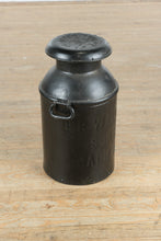 Load image into Gallery viewer, Antique BR Waldron &amp; Sons Black Metal Milk Can – Califon, NJ – 25" Tall Farmhouse Decor

