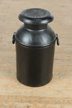 Load image into Gallery viewer, Antique BR Waldron &amp; Sons Black Metal Milk Can – Califon, NJ – 25" Tall Farmhouse Decor
