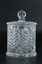 Load image into Gallery viewer, Large Cut Crystal Lidded Jar Candy Dish with Starburst Base
