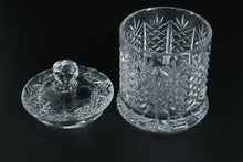 Load image into Gallery viewer, Large Cut Crystal Lidded Jar Candy Dish with Starburst Base
