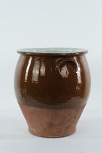 Load image into Gallery viewer, Large Antique English Stoneware Crock Pot with Handles – Brown Glaze – 15" Tall
