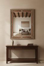 Load image into Gallery viewer, Large Ornate Tuscan Style Wall Mirror Distressed Red Gold Frame 43 x 55
