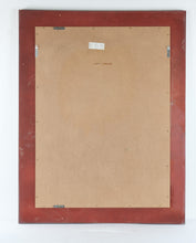 Load image into Gallery viewer, Large Ornate Tuscan Style Wall Mirror Distressed Red Gold Frame 43 x 55
