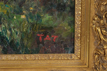 Load image into Gallery viewer, Large Signed Impressionist Landscape Oil Painting “TAT” – Framed Forest Path Scene 37x48 Gold Ornate Frame
